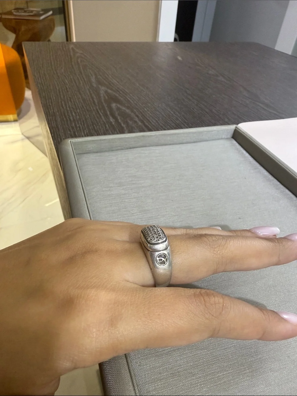 Pavé Diamond Ring in Silver David yurman